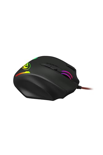 Redragon M908 12400 DPI Impact MMO Gaming Mouse w/ 18 Programmable Buttons, Weight Tuning Cartridge, 12 Side Buttons