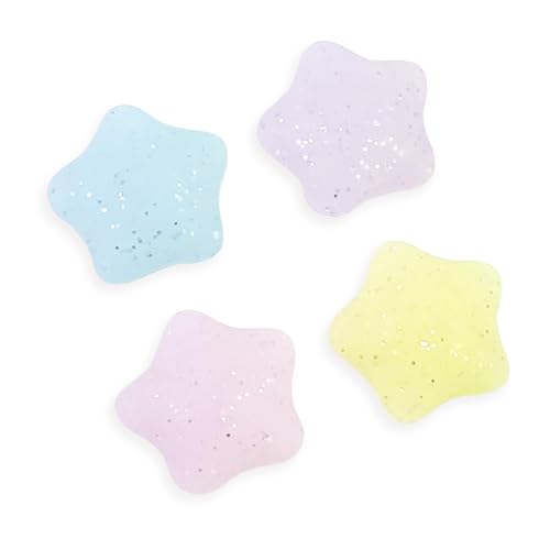Switch Joycon Thumb Grips Caps, 4 PCS Cute Kawaii 3D Silicone Analog Thumbstick Button Cover Compatible with Nintendo Switch Lite/OLED Joystick Caps (Multicolor Glitter Star) - color: Multicolor Glitter Star