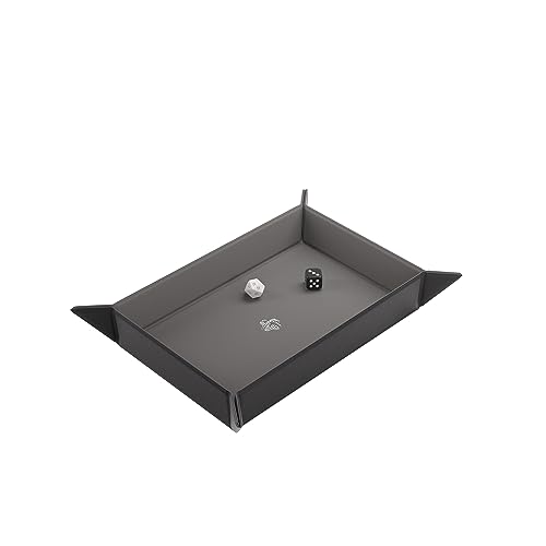 Magnetic Dice Tray - Take Control of Your Roll! Compact and Versatile Dice Tray for Tabletop Games and Board Games, Rectangular Shape, Black/Gray Color, Made by Gamegenic