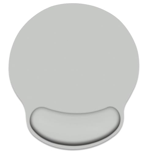 Britimes Grey Mouse Pad Ergonomic Mouse Pad with Wrist Support Non-Slip Rubber Base Mousepad for Home Office Gaming Working Computers Laptop Easy Typing & Relief - color: Grey