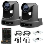 PTZOptics 2 x Move SE SDI/HDMI/USB/IP PTZ Camera with 30x Optical Zoom (Gray) (PT30X-SE-GY-G3) + Cleaning Kit and Color Wire Ties Bundle