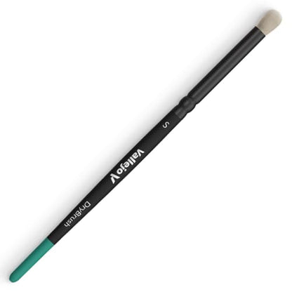 Vallejo - Dry Brush Set | Natural Hair Detailing Brushes | Set for Miniature Model Painting | Sizes Small, Medium, Large | Lightweight and Ergonomic Wooden Handles | Art Supplies - style: Dry Brush Set