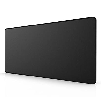 ETZ Extended Gaming Mouse Pad, 31.5 x 11.8 inch Large Black Desk Mat | Stitched Edges, Non-Slip Natural Rubber Base, Washable Surface, Keyboard Support, Home Office Accessory, Durable, 3mm Thick - color: Black