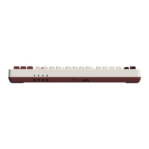 8Bitdo 87 Keys Retro Mechanical Keyboard Bluetooth/2.4G/USB-C, Hot Swappable, Dual Super Programmable Buttons, Volume knob for Windows and Android - Fami Edition - color: Fami Edition