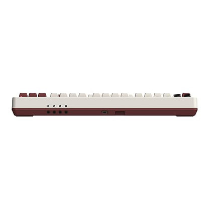 8Bitdo 87 Keys Retro Mechanical Keyboard Bluetooth/2.4G/USB-C, Hot Swappable, Dual Super Programmable Buttons, Volume knob for Windows and Android - Fami Edition - color: Fami Edition