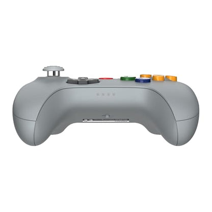 8Bitdo 64 Bluetooth Controller for Analogue 3D, Grey | Switch/Switch 2, Windows and Android Support, Wired USB, D-Input/S-Input Modes, Hall Effect Joystick, Vibration - color: Grey