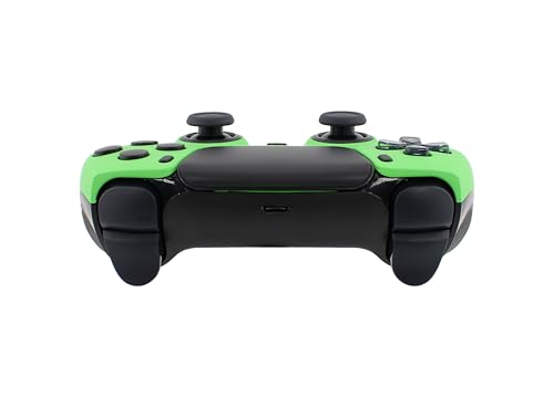 Crazy Controllerz Custom Wireless Controller for PS5 with Z-Touch™ Seamless Soft Touch Front Shell and Z-Grip™ Comfort Zones - Neon Green - color: NEON GREEN