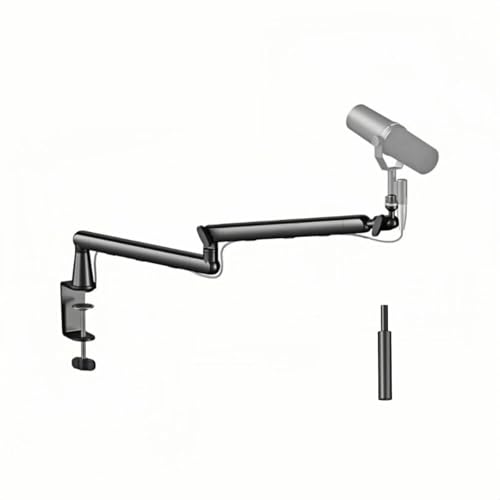 Microphone Arm Desk Adjustable Boom Stand, Black | 360° Rotation,with Heightening Arm,without Microphone,For Blue Yeti,Snowball iCE, HyperX QuadCast,SoloCast,Elgato Wave - color: Black