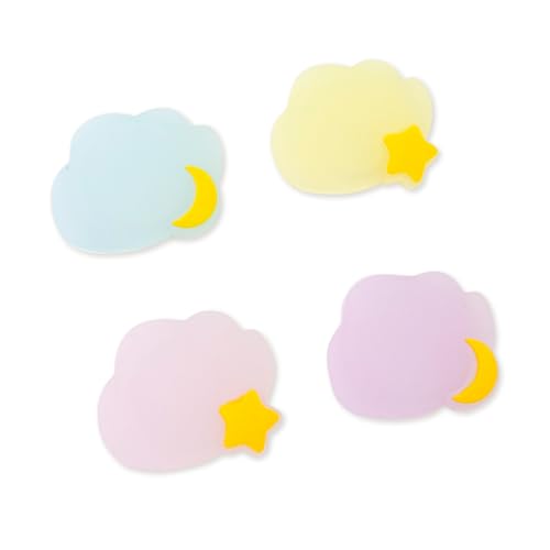 Switch Joycon Thumb Grips Caps, 4 PCS Cute Kawaii 3D Silicone Analog Thumbstick Button Cover Compatible with Nintendo Switch Lite/OLED Joystick Caps (Multicolor Cloud) - color: Multicolor Cloud