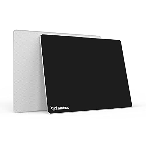 Metal Aluminum Mouse Pad Premium Hard Double Side Waterproof Ultra Smooth Office Supplies Blap Mousepad Fast and Accurate Control for Office and Game Laptop (Black, 11.81X9.45in) - color: Metal Aluminum-Black, size: 11.81x9.45in
