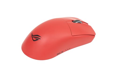 ASUS ROG Harpe II Ace Wireless Esports Gaming Mouse – Pro-Tested, Right-Handed, 48g Lightweight, Tri-Mode Connectivity, 42K DPI, 8K Polling, 101Hr Battery, Web-Based Tool, PC/Mac Support – Lava Red - color: Red, style: Harpe II Ace