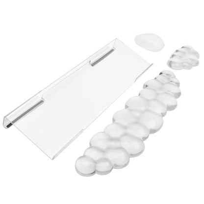Acrylic Transparent Computer Keyboard Stand with Gel Cloud Keyboard and Mouse Wrist Rest, Ergonomic Tilting 3-in-1 Set, Relieves Painful Typing, for Office/Computer/Laptop/Gaming - color: Clear Cloud Set
