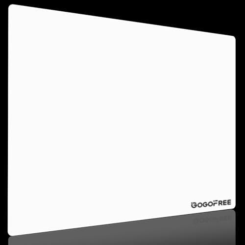 gogofree White Glass Mousepad for Gaming, Ultra Smooth Mouse Mat with Hard Surface, Large Tempered Glass Mouse Pad Precision Speed Control for Games and Office (15.7" L x 11.8" W) - color: White, size: 15.7L x 11.8W inches