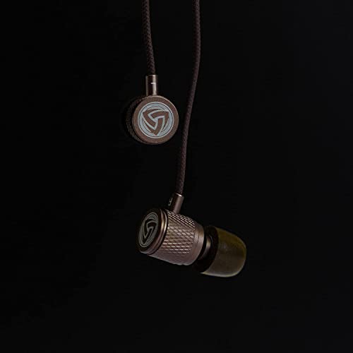 LUDOS Ultra Wired Earbuds in-Ear Headphones, 5 Years Warranty, Earphones with Microphone, Noise Isolating Ear Buds, Memory Foam for iPhone, Samsung, School Students, Kids, Women, Small Ears - Brown - color: Brown, style: 3.5 mm