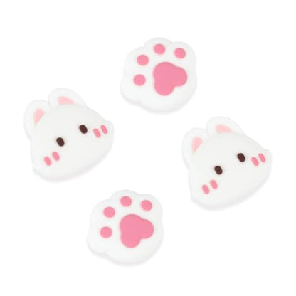Paw Bunny Switch 2 Joycon Thumb Grips Caps, 4 PCS Cute Kawaii 3D Silicone Analog Thumbstick Button Cover for NS Switch 2 Joystick Caps - color: Paw Bunny for NS2