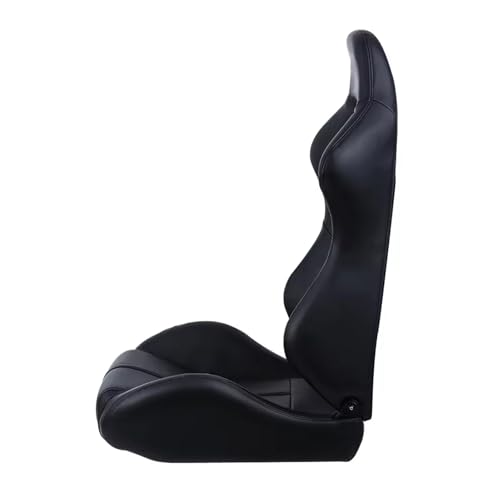 2 Pcs Adjustable Universal Racing Seats with Double Sliders, Reclinable Bucket Seats, 1 Pair of Sport Seats for Vehicles (Black-L) - color: Black-L