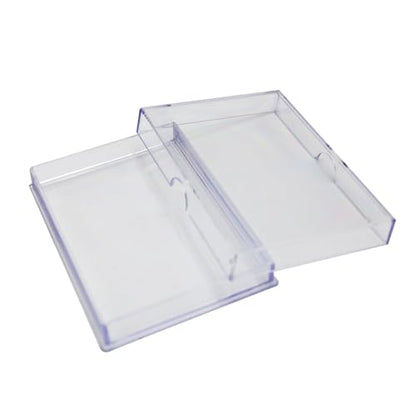 50 Pack Clear Acrylic Card Storage Boxes with Lids – 3 1/2" L x 2 1/2" W x 1/2" H Baseball Card Storage Box, Sports Card Boxes and Magic Card Storage Box – Made in USA - size: 3 1/2" L x 2 1/2" W x 1/2" H, style: 50.0
