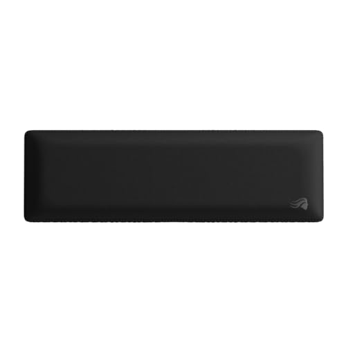 GLORIOUS Gaming Padded Keyboard Wrist Rest (Compact, 1" Thick) - Anti-Fray Stitched Edges, Smooth Cloth Surface, Anti-Slip Rubber Base, Medium Firmness, 13" x 4" x 1" - Black