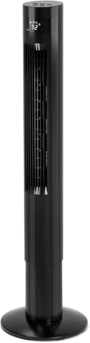 Antarctic Star Tower Fan 42INCH, BLACK | 85°Oscillating, Quiet Cooling 12H Timer Remote Control Bladeless 3 Speeds Wind 3 Modes - color: Black, size: 42 Inch