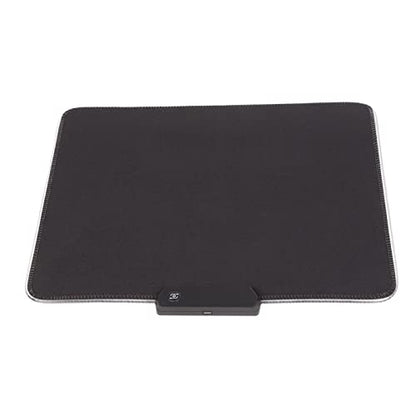 RGB Mouse Pad 300x250x4mm with 12 Lighting Effects, Foldable Gaming Mouse Mat for Low DPI Play, USB Wired LED Mousepad with Adjustable Brightness