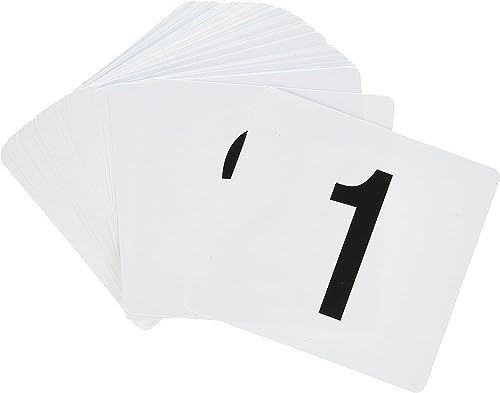New Star Foodservice 23053 Plastic Table Number Cards 1-100 Double Sided, 4" x 4" Inch, White with Bold Black Numbers - size: 4 x 4 inches, style: Black on White (1-100)