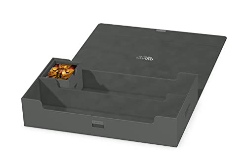 Ultimate Guard Omnihive 1000+, Deck Case for 1000 Double-Sleeved TCG Cards + 2 removable Trays, Grey, Magnetic Closure & Microfiber Inner Lining - color: Grey