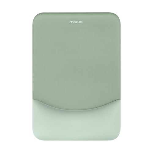 MOSISO Ergonomic Memory Foam Mouse Pad with Wrist Support, Antique Green | Mousepad with Soft Cloth&Raised Curved, Home Office Easy Typing Pain Relief Mousepad with Non-Slip Base for Computer Laptop - color: Antique Green