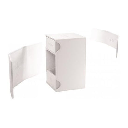 Watchtower 100+ XL Convertible Deck Box | Double-Sleeved Card Storage | Card Game Protector | Nexofyber Surface | Holds Up to 100 Cards | White Color | Made by Gamegenic (GGS20121ML) - color: White