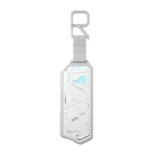 ASUS ROG Strix Arion White M.2 NVMe SSD Enclosure-USB3.2 Gen 2x1 Type-C (10Gbps), Dual USB-C to C & USB-C to A, Screwdriver-Free, Fits PCIe 2280/2260/2242/2230 M Key/B+M Key, 1 Year Warranty - size: White|up to 10Gbps, style: ROG Arion