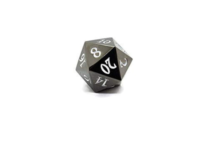 Metal D20 Fuck Dice Critical Fail F 20 Sided Die Set DND Black Gunmetal Color Number for Role Playing Game Dungeons and Dragons D&D Pathfinder Shadowrun and Math Teaching