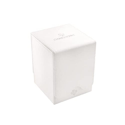 Squire 100+ XL Convertible Deck Box | Card Storage Box with Removable Cover Clips | Holds 100 Double-Sleeved Cards in Extra Thick Inner Card Sleeves | White Color | Made by Gamegenic (GGS20120ML) - color: White