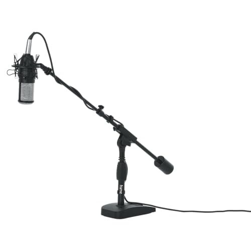 Gator Frameworks Deluxe Weighted Base Boom Mic Stand (GFW-MIC-0822) | Telescoping Boom Arm Rectangular Weighted Base & 2.5 lb. Counterweight for stable extended positioning - style: Deluxe Weighted Base
