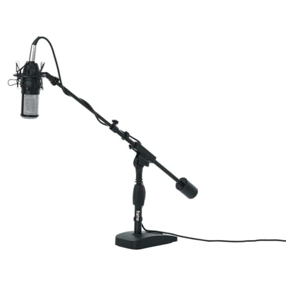 Gator Frameworks Deluxe Weighted Base Boom Mic Stand (GFW-MIC-0822) | Telescoping Boom Arm Rectangular Weighted Base & 2.5 lb. Counterweight for stable extended positioning - style: Deluxe Weighted Base