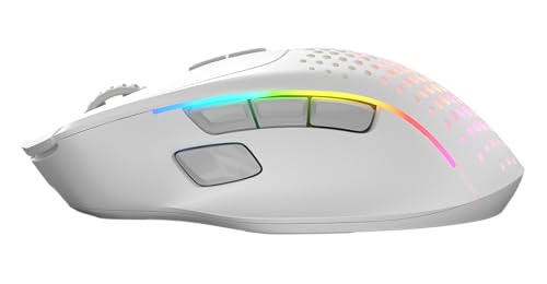 GLORIOUS Gaming Model I 2 Wireless Gaming Mouse - Hybrid 2.4Ghz & Bluetooth, 75g Superlight, 9 Buttons (2 Swappable), RGB, PTFE Feet, MMO/MOBA/FPS, Long Battery Life, Side Thumb Rest - White - color: Matte White, size: Model I2 Wireless