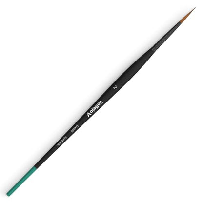 Vallejo - Detail Series Desing Set | Hobby Brush Kit | Flagged Synthetic Bristles | Sizes 0, 1, and 2 | Lightweight and Ergonomic Wooden Handles | Ideal for Acrylic Detail Work - style: Detail Series Desing Set