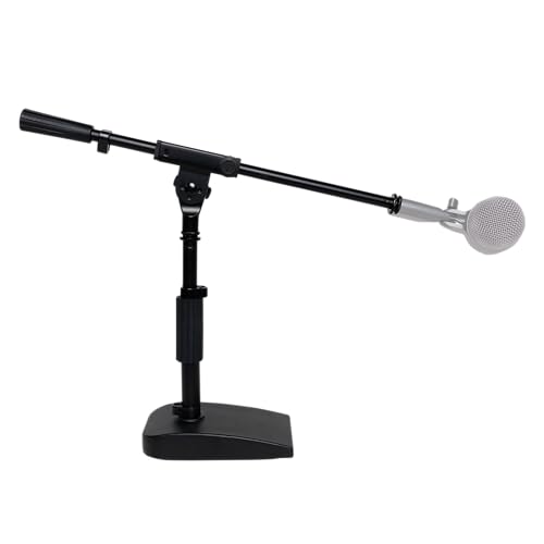 Shure by Gator Compact, Low Profile Mic Stand with Single-Section Boom; (SH-DESKTOP2) - style: Single Section Boom