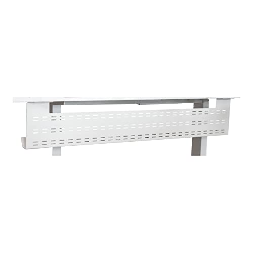 Stand Up Desk Store Under Desk Cable Management Tray Black Horizontal Computer Cord Raceway and Modesty Panel (White, 51") - color: White, size: 60"
