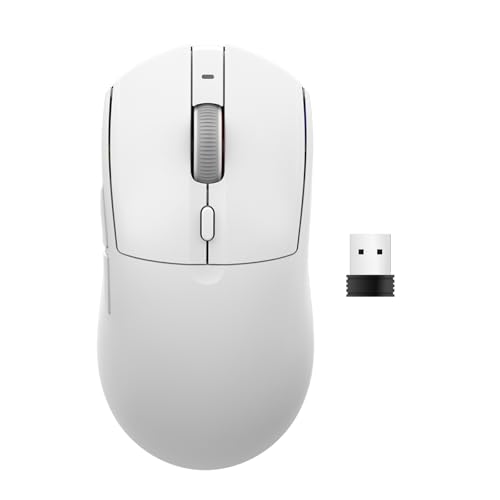 AJ139PRO Dual-Mode 2.4G/Wired Gaming Mouse, 59g Lightweight Design, PAW3395 Sensor, 26K DPI, 300mAh Battery with 40-Hour Battery Life for Windows, Mac Gamer.