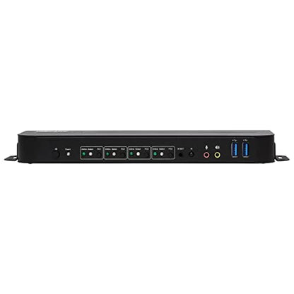 Tripp Lite 4 Port DisplayPort USB KVM Switch, Quad Port DP USB KVM Switch, 4K 60 Hz, HDR, HDCP 2.2, DP 1.4, USB 3.0 Cables, Black (B005-DPUA4)