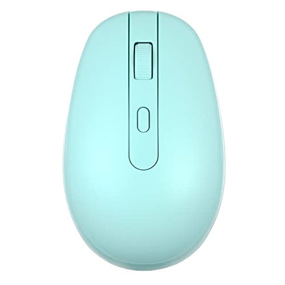 Rii Wireless Mouse RM700 2.4G Silent Mouse with USB Nano Receiver for Laptop,PC,Mac,Chromebook,Windows (Light Cyan) - color: Light cyan
