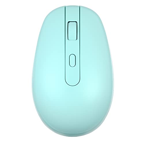 Rii Wireless Mouse RM700 2.4G Silent Mouse with USB Nano Receiver for Laptop,PC,Mac,Chromebook,Windows (Light Cyan) - color: Light cyan