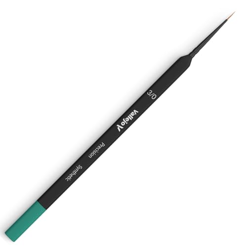 Vallejo - Starter Set | Hobby Brush Kit | Flagged Synthetic Bristles | Precision Series 1, 3/0 and Effects no. 4 | Lightweight and Ergonomic Wooden Handles | Ideal for Acrylic Detail Work - style: Starter Set