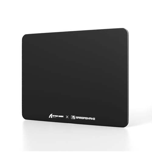 Attack Shark CM05SE Glass Gaming Mousepad,Nano-Micro-Etched Texture,Smooth Glass Surface,High Accuracy,Fast-Moving,Anti-Scratch, PU Leather Super Non-Slip Base,Small Size(16.1×12.2"),Black - color: Black, size: 16.1L x 12.2W inches