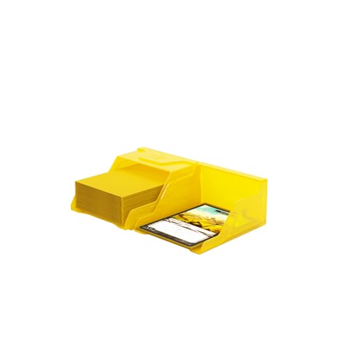 Gamegenic Bastion 50+ XL Deck Box - Compact, Secure, and Perfectly Organized for Your Trading Cards! Safely Protects 50+ Double-Sleeved Cards, White Color, Made - color: Yellow