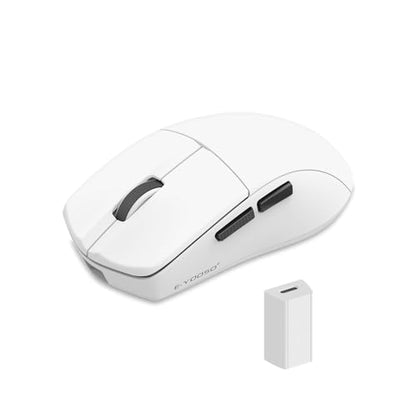 E-YOOSO Wireless Bluetooth Mouse, Rechargeable Mouse, 26000 DPI Gaming Mouse Wired, Superlight Ergonomic, Software Supported, Redefinable Macro Buttons Work Mouse for Laptop and PC/Mac - White - color: Tri-Mode White Mouse