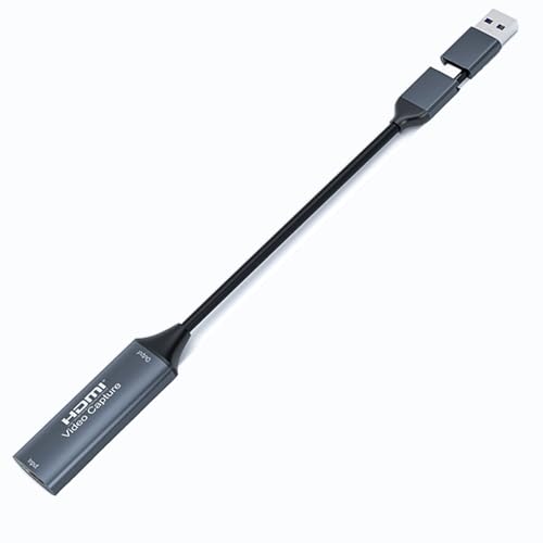 HDMI Video Capture Card 4K 2-in-1 USB-A and USB-C Output, Compatible with Windows, MacOS, Linux, Android, for OBS/VLC/Amcap