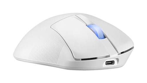 ASUS ROG Keris II Ace Wireless Gaming Mouse – Right-Handed Ergonomic, 54g, Tri-Mode Connectivity, 42K DPI, up to 107Hr Battery, PC/Mac Support - White - color: White, style: Keris II Ace
