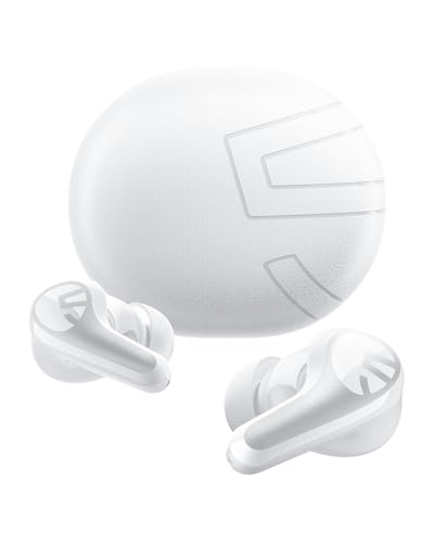 SoundPEATS C30 - True Wireless Earbuds - Bluetooth Headphones 6.0 - White | Hybrid ANC LDAC Hi-Res Audio 52H Playtime -52dB Adaptive Noise Cancelling 6-Mic Clear Call 12mm Driver Multi-Point IP54 - color: White