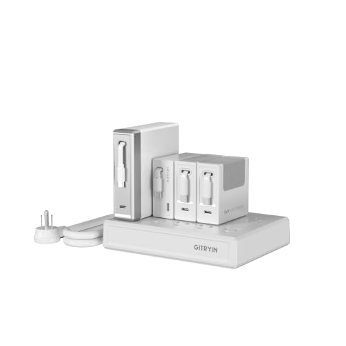Gitryin Modular Laptop Charging Station, 140W, 65W, 2 * 40W Retractable USB C Chargers, 8 Type C Ports with Cooling Power Strip, 285W Charging Hub