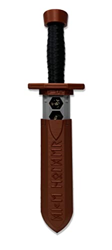 Sword Dagger Dice Holder - (Random 7PCS D20 Dice Set Included) - Custom Polyhedral Dice Storage for Tabletop RPG - Dungeons and Dragons - DND - D&D (Copper) - color: Copper